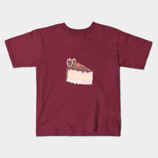 Cake Slice Dark Brown Ver Kids T-Shirt